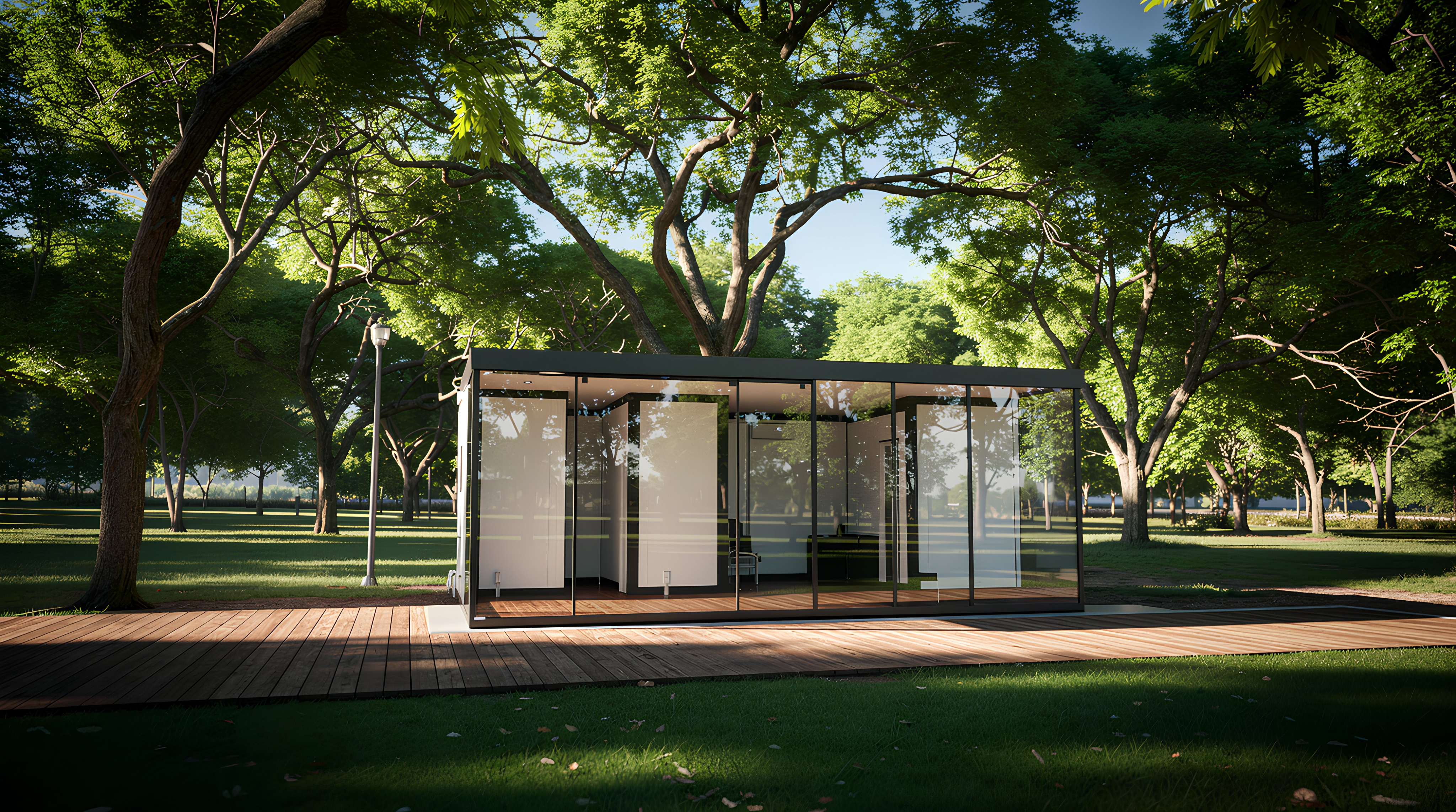 Estruturas modulares TAG Modular em ambiente externo